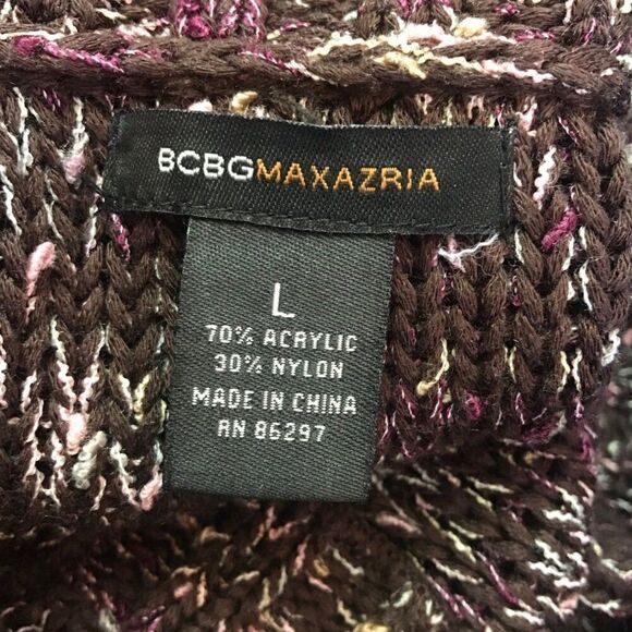 BCBGMAXAZRIA Chunky Knit Vintage Cardigan Sweater L Longline Funky Art to Wear - Picture 5 of 6